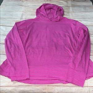 Pink Striped Lightweight Columbia Hoodie Size XL EUC
